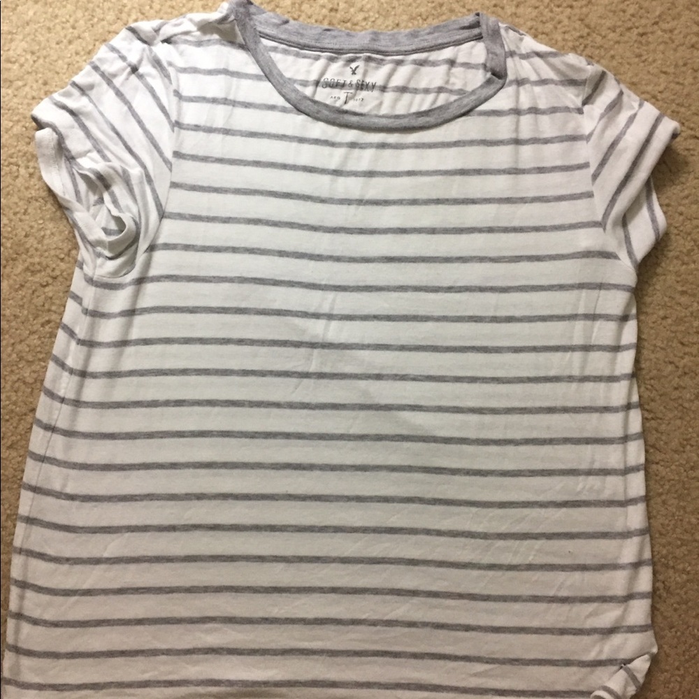 American eagle stripe grey tee